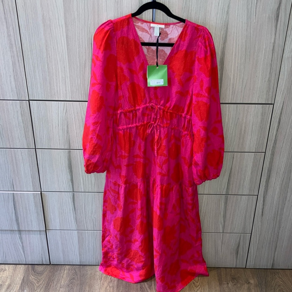 Kate Spade Pink and Red long Sleeve Sundress